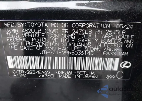 2024 Lexus Is 350 F Sport z USA, uszkodzony, nr VIN JTHGZ1E29R5036143